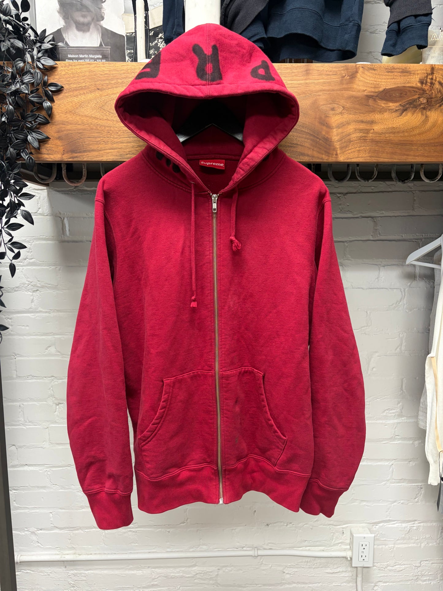 Supreme x Chito Airbrushed Graphic Red Zip-Up Hoodie
