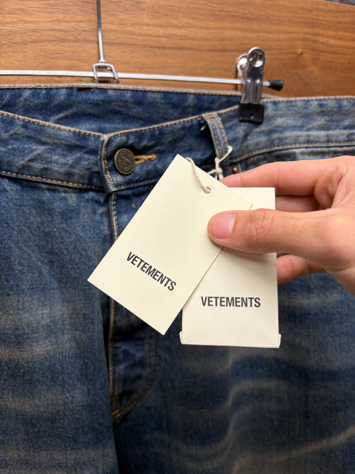 Vetements ‘Spiral Cut’ Blue Sand-Wash Denim