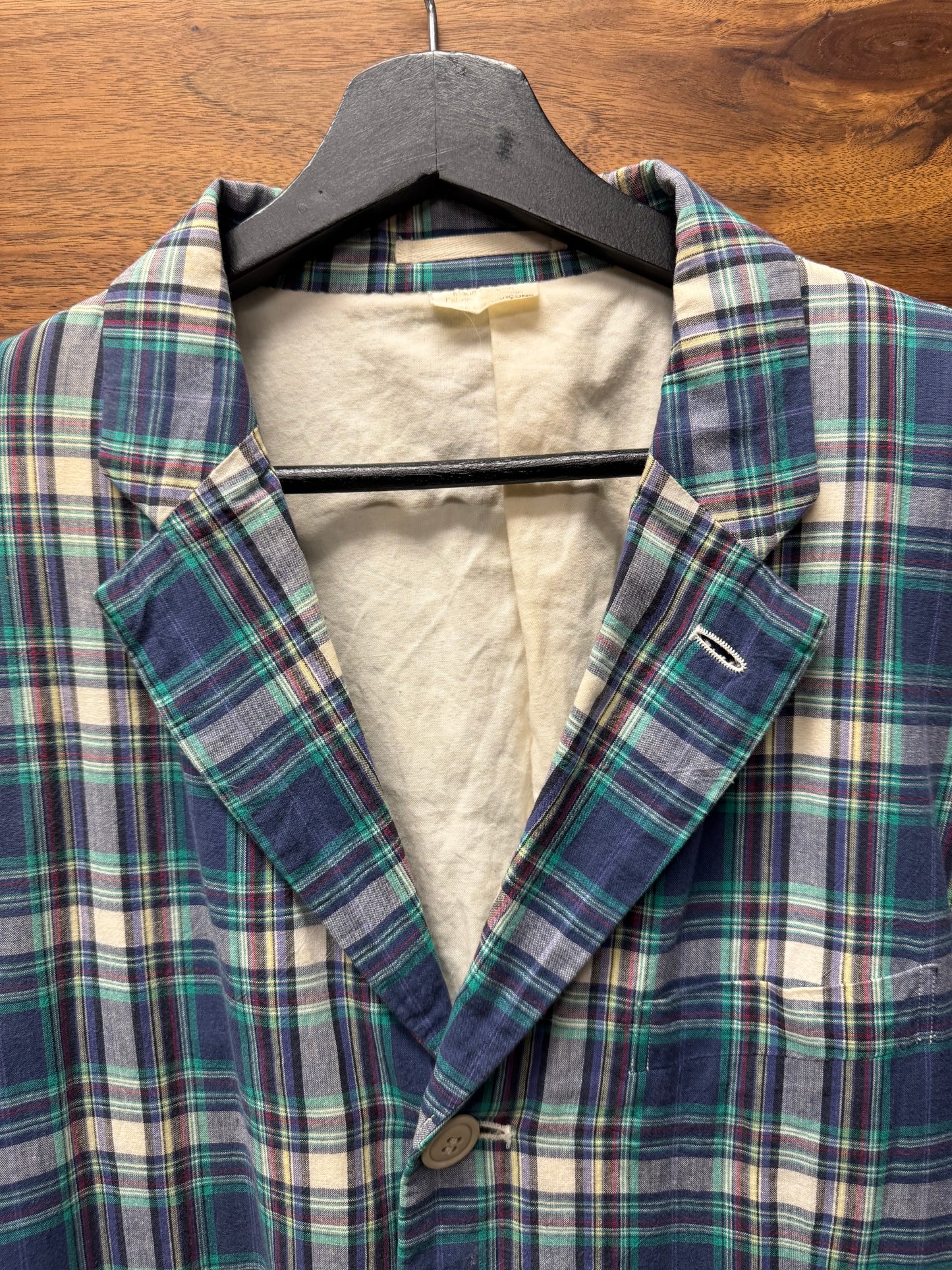 Comme Des Garçons Homme Tartan Plaid Cotton Blazer