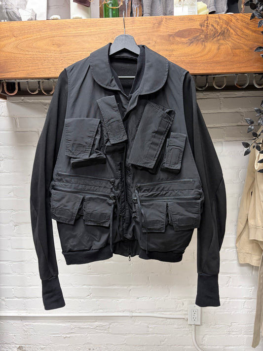 AW2018 Julius Layered Tactical Black Cargo Jacket