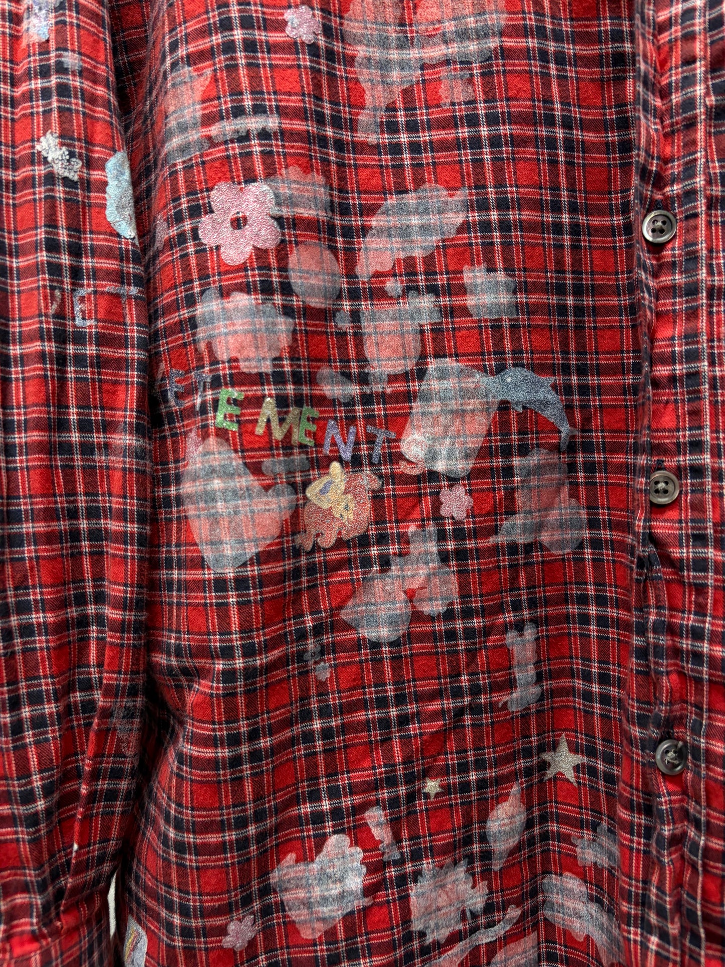 AW2019 Vetements ‘Sticker’ Oversized Plaid Flannel