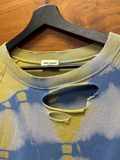 SS2016 Saint Laurent by Hedi Slimane ‘Surf Sound’ Tie Dye Distressed Sweatshirt