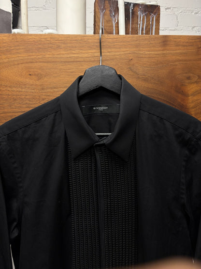 Givenchy ‘Multi Zipper Track’ Black French Button Closure Button Up Shirt