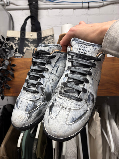 Maison Margiela ‘Painted White’ G.A.T. Leather Low Top Sneakers