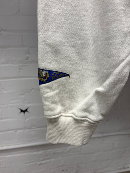 Kapital ‘Bone’ Sun Faded Blue/Yellow Split Cotton Sweatshirt