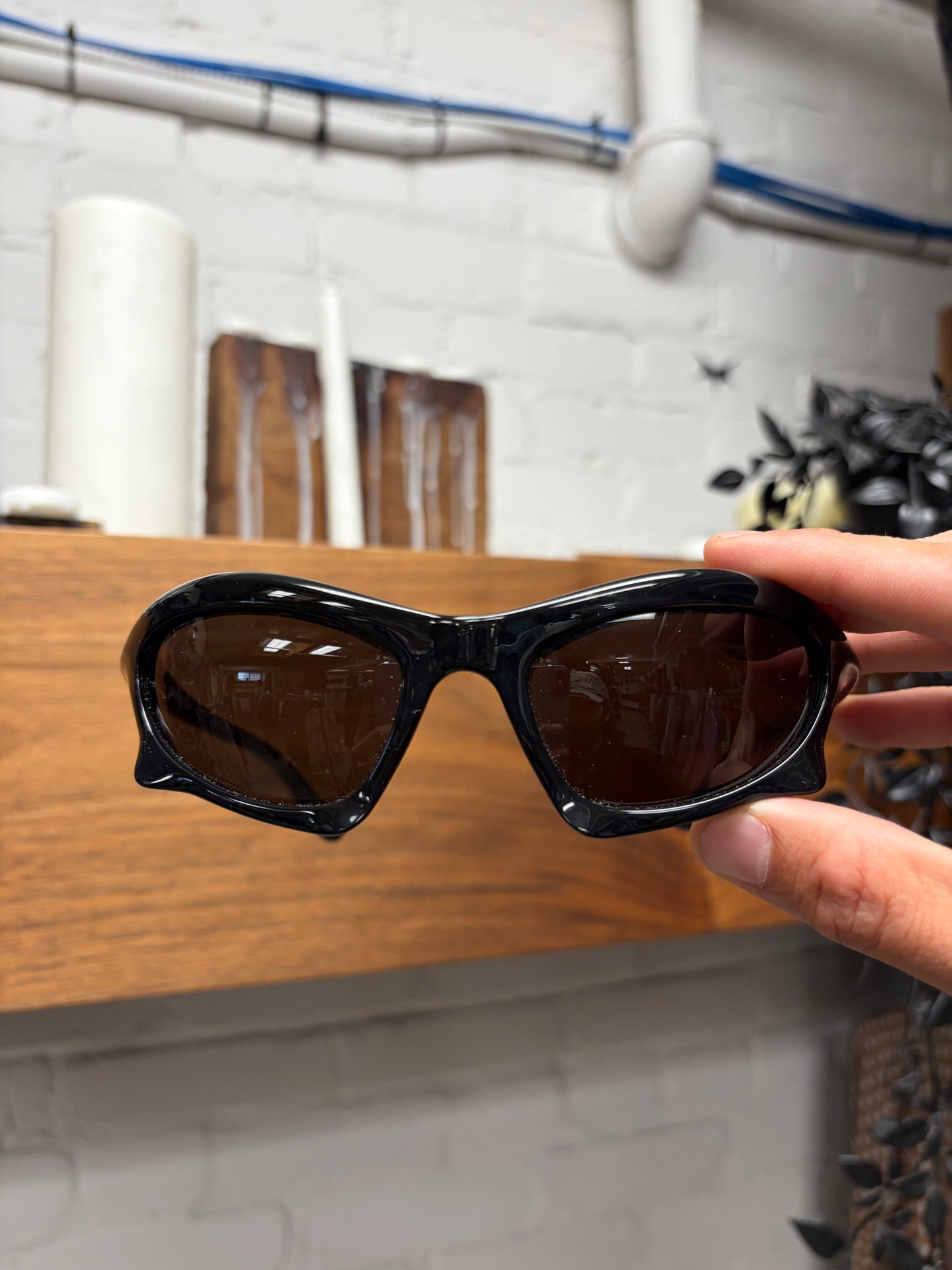 Balenciaga ‘Batwing’ Black Cat Eye Sunglasses