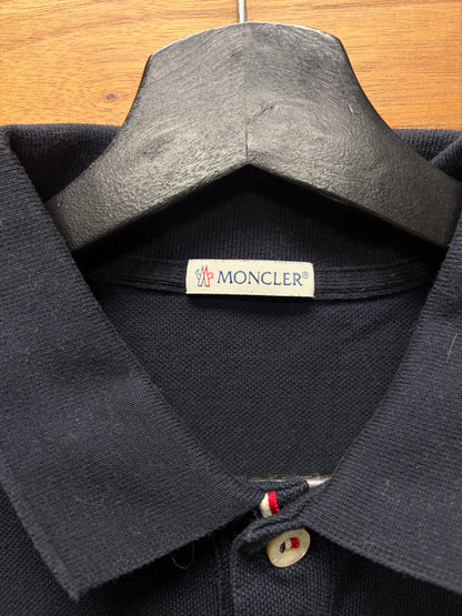 Moncler Navy Blue ‘Tricolor’ Cotton Polo