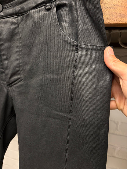 11 by Boris Bidjan Saberi Waxed Black ‘J-Cut’ Skinny Jeans