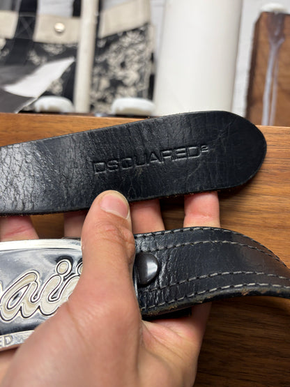 SS2005 Dsquared2 ‘Hawaii’ Tropical Buckle Leather Belt