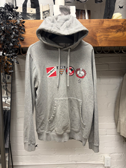 Burberry ‘Vintage Logos’ Grey Terry Cotton Pullover Hoodie