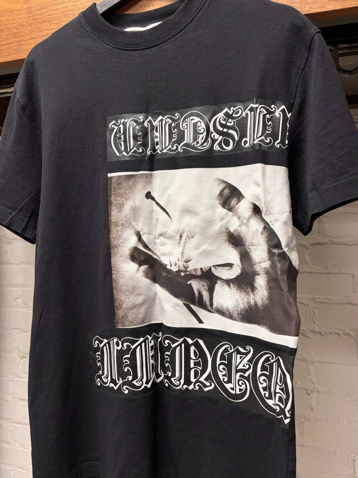 Alexander McQueen Gothic Logo Black Graphic T-Shirt