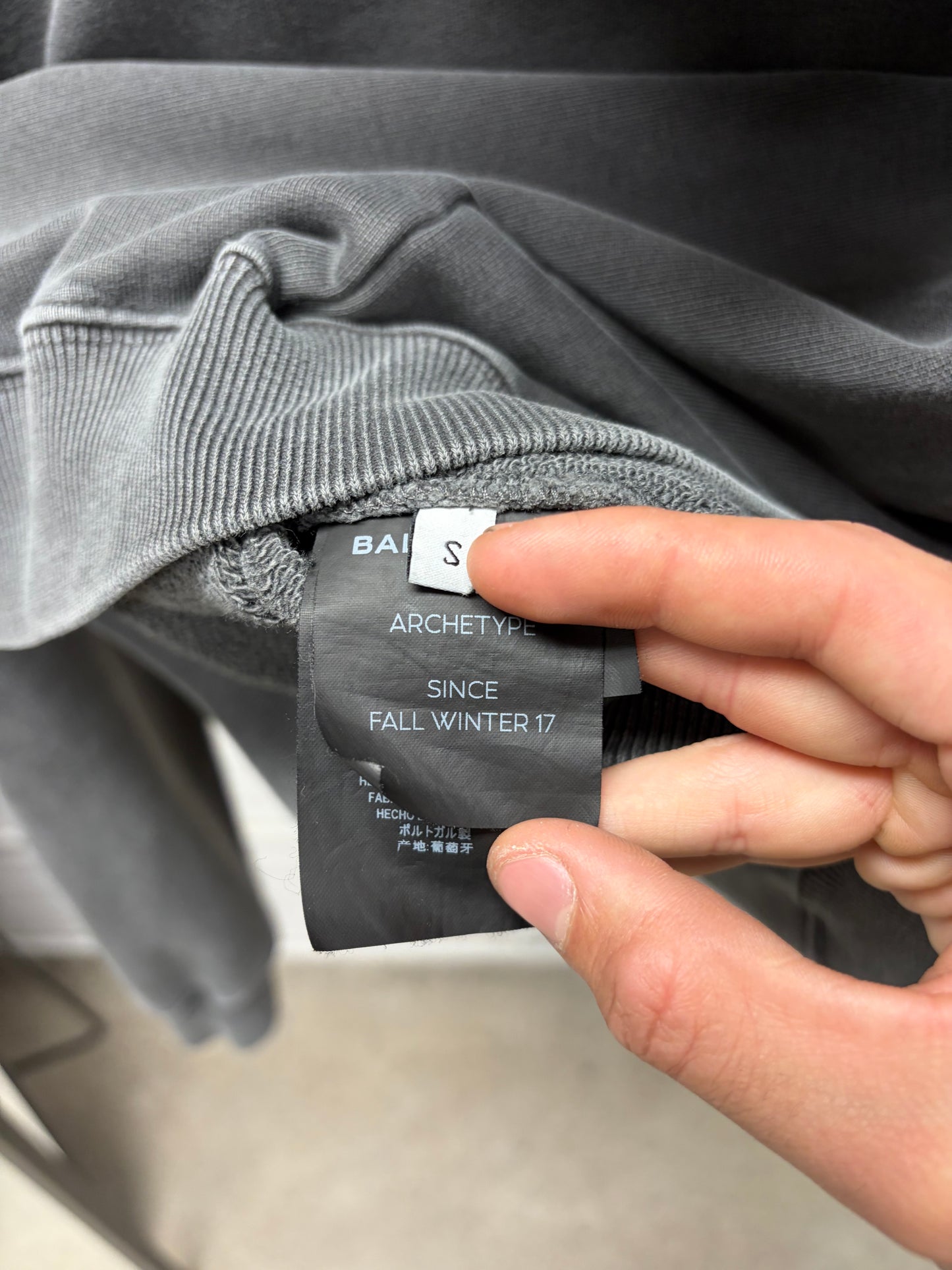 AW2017 Balenciaga ‘Paris Skyline’ Faded Grey Drawstring Hoodie
