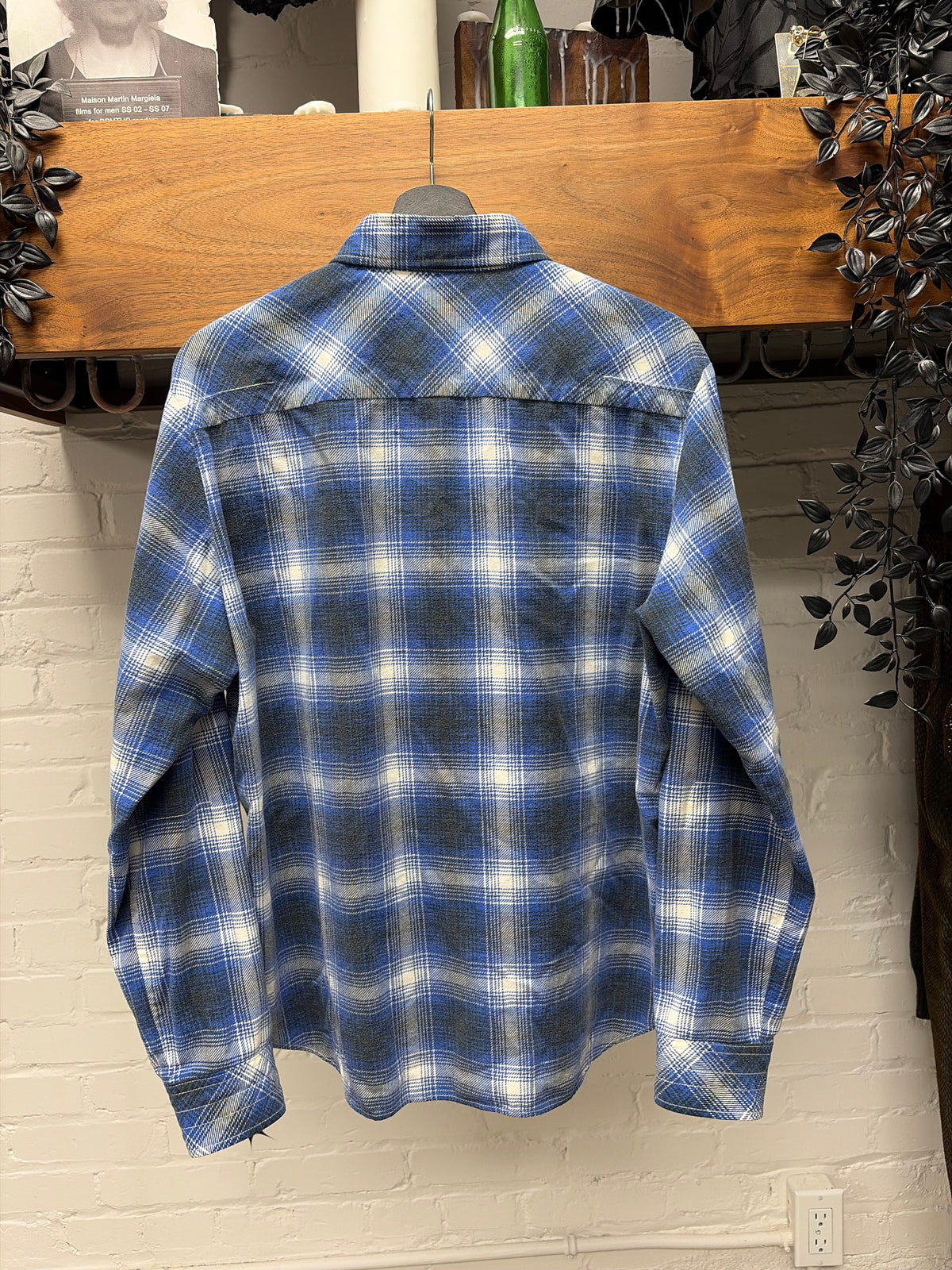 SS2009 Number (N)ine ‘The Lonesome Heroes’ Black/Blue Shadow Plaid Flannel Shirt