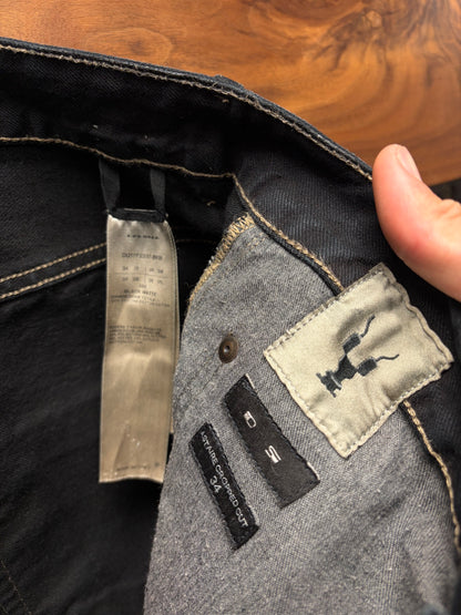 Rick Owens ‘Astaire Cut’ Waxed Black 3/4 Length Denim