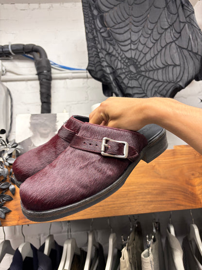 Our Legacy Bordeaux Pony-Hair ‘Camion’ Mules