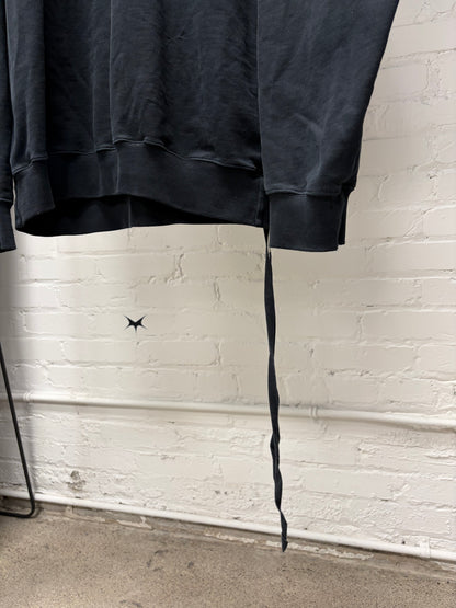 AW2021 Ann Demeulemeester ‘Holy’ Embroidered Logo Black Sweatshirt