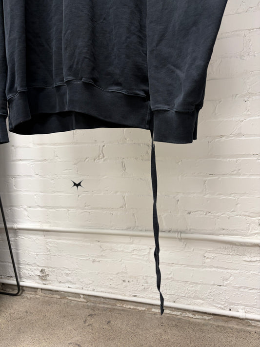 AW2021 Ann Demeulemeester ‘Holy’ Embroidered Logo Black Sweatshirt