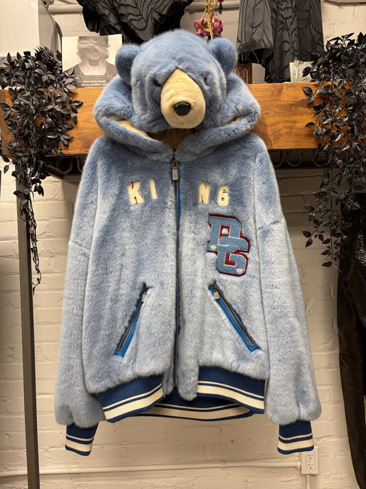 AW2017 Dolce and Gabbana ‘Teddy Bear’ Faux Fur Hooded Zip-Up Jacket