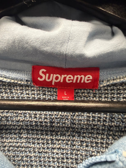 SS2026 Supreme Patchwork Zip-Up Hooded Knit Sweater