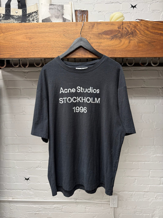 Acne Studios ‘Stockholm Logo’ Washed Black Oversized T-Shirt
