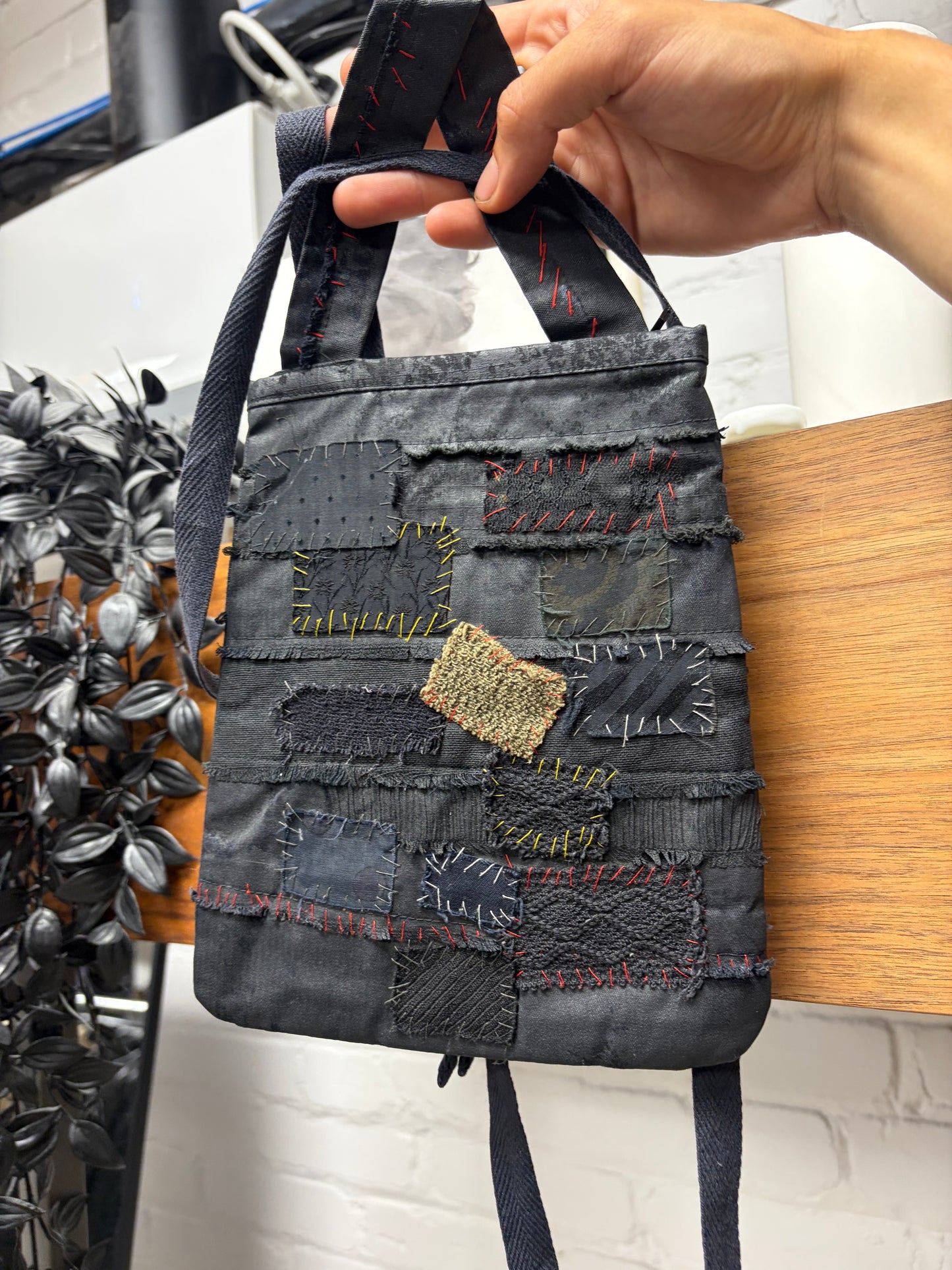 SS2003 Undercover ‘Scab’ Black Patchwork Sling Crossbody Bag