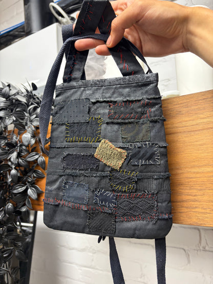 SS2003 Undercover ‘Scab’ Black Patchwork Sling Crossbody Bag
