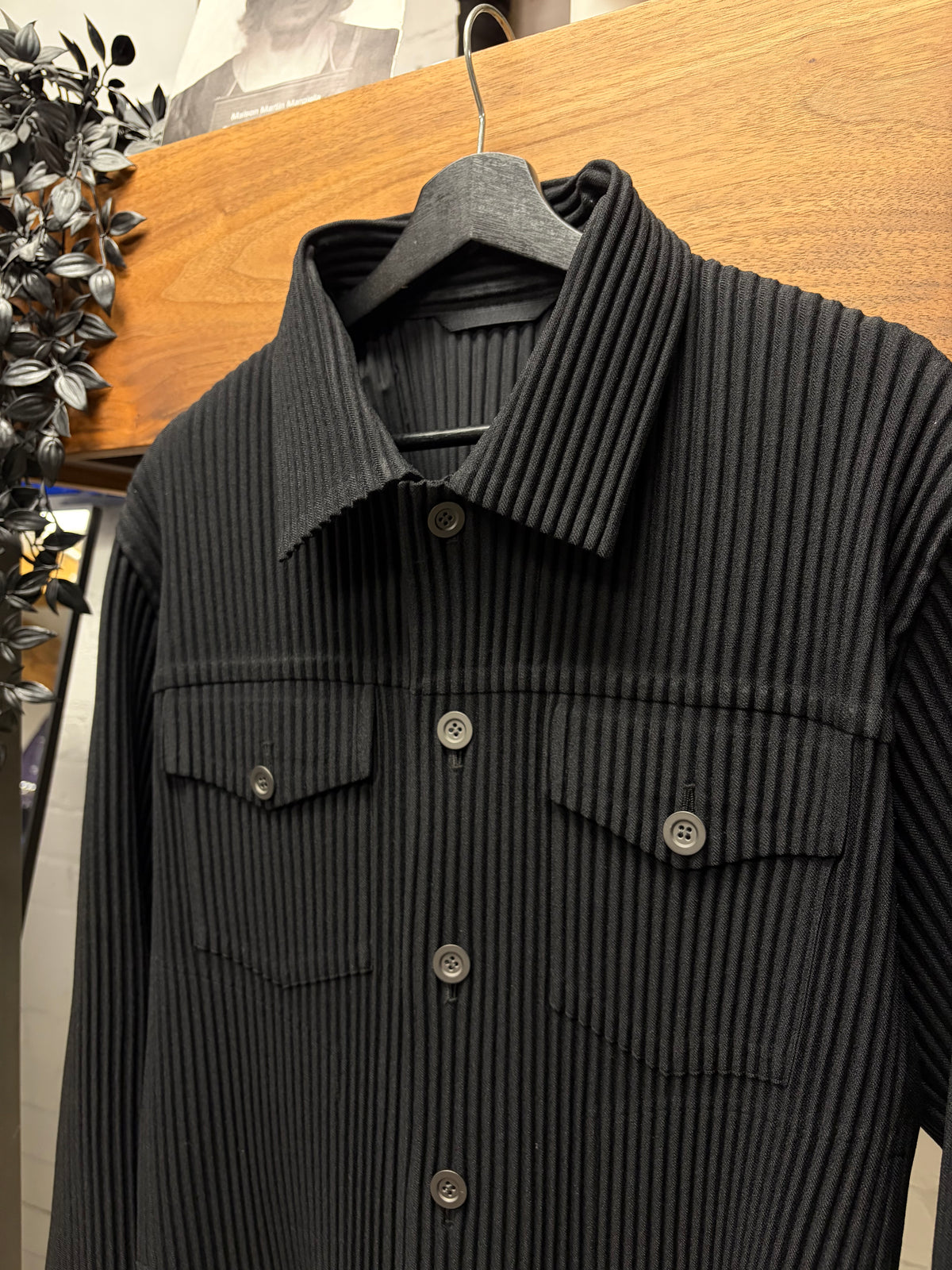 Issey Miyake ‘Homme Plisse’ Pleated Black Trucker Jacket