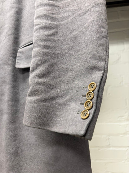 Helmut Lang ‘Plum Purple’ Moleskin  Single Breasted Coat