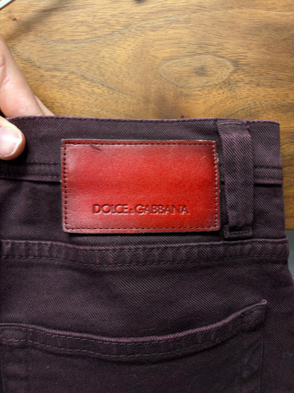 Dolce & Gabbana Mainline Oxblood Red Skinny Jeans