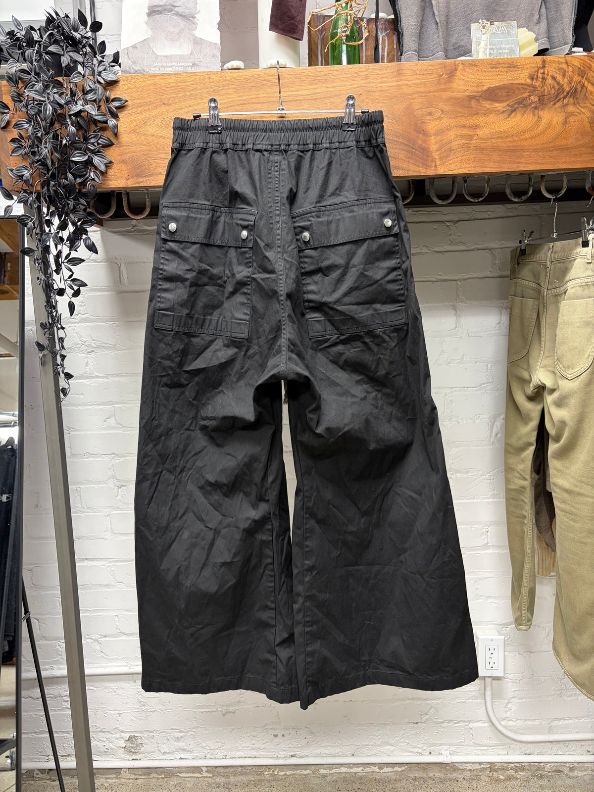 SS2024 Rick Owens ‘Lido’ Black ‘Bela’ Wide Leg Drawstring Pants