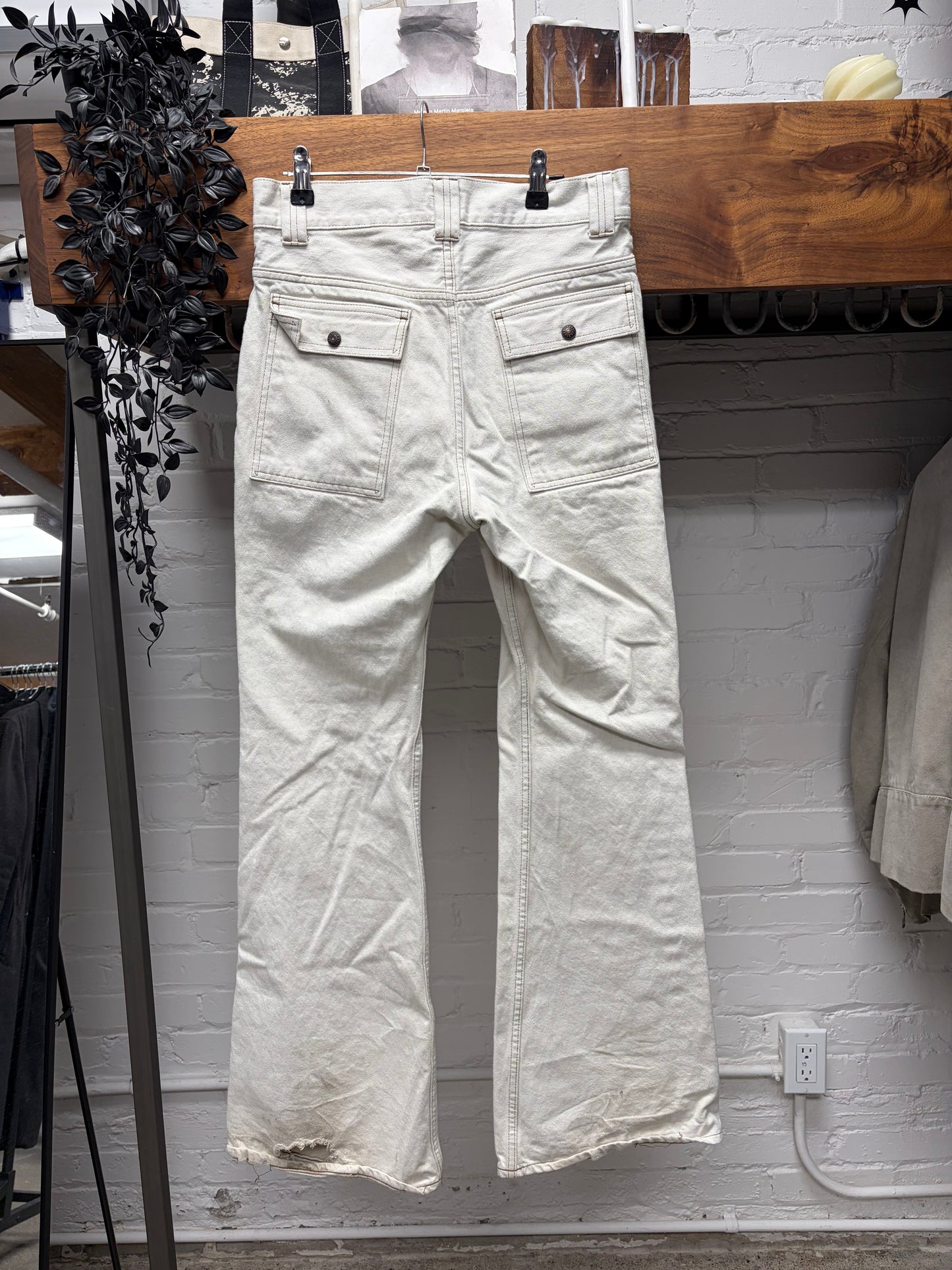 Kapital 70s Inspired ‘Bush’ White Flared Leg Denim