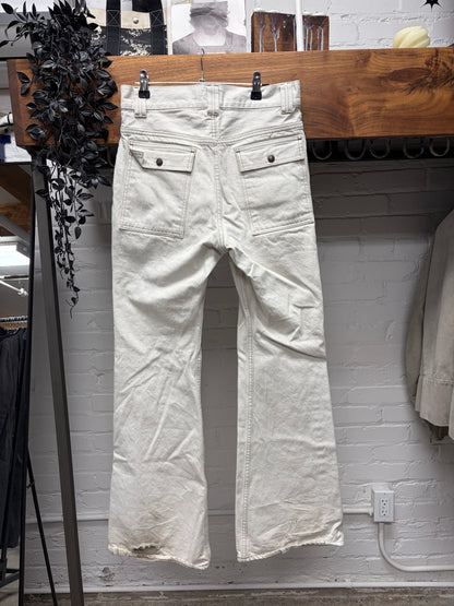Kapital 70s Inspired ‘Bush’ White Flared Leg Denim