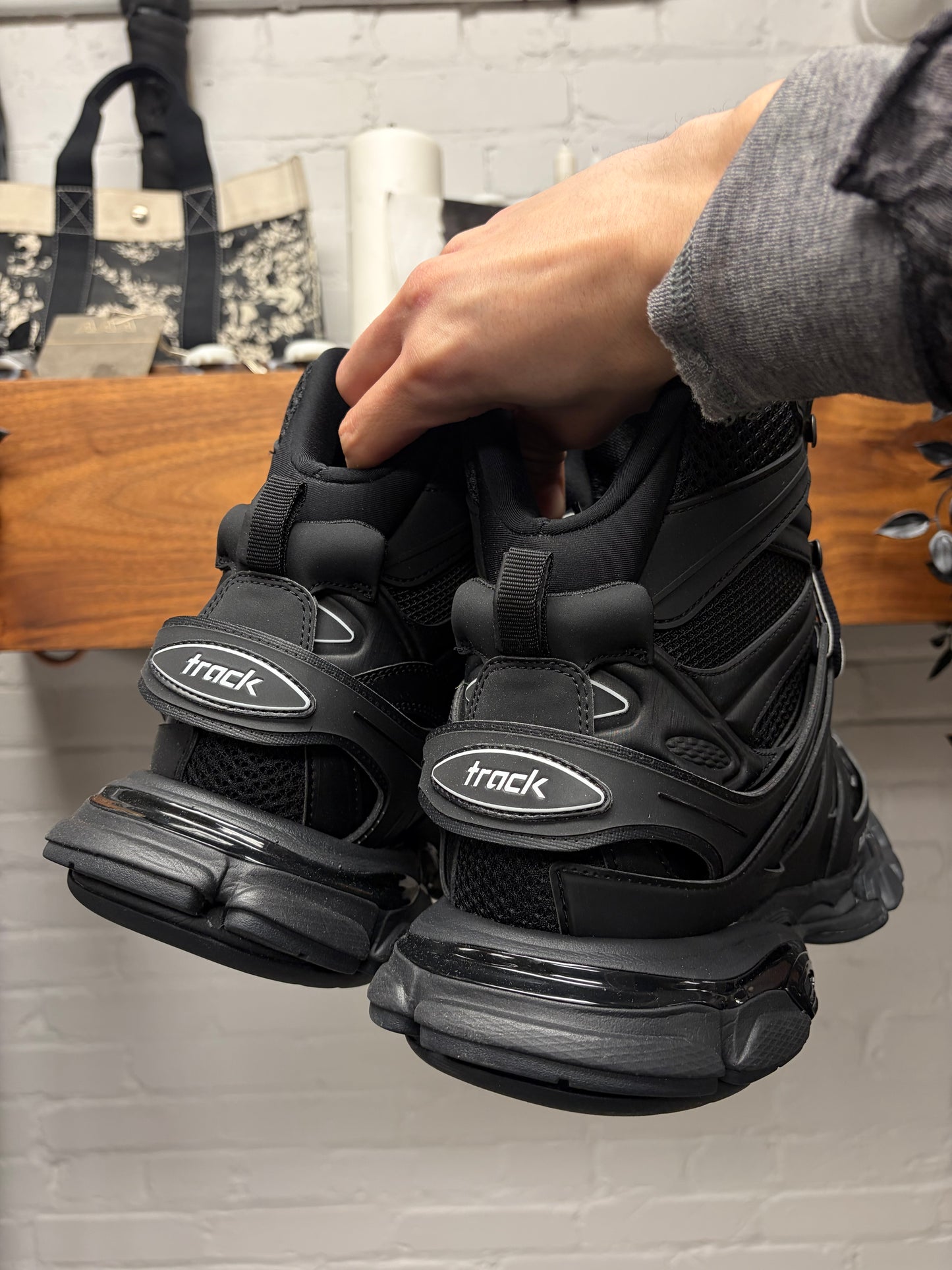 Balenciaga ‘Track Hike’ Black High Top Athletic Sneakers