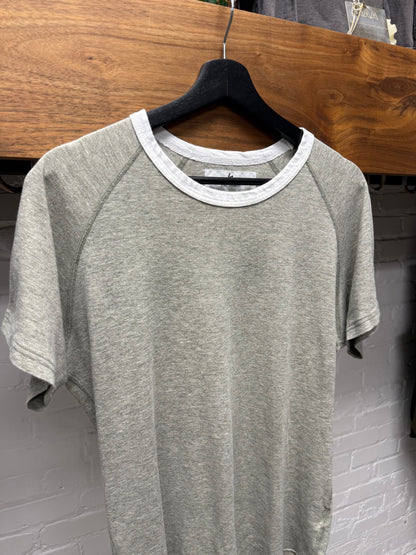 Vintage Yohji Yamamoto Y’s Oatmeal/White ‘Ringer’ Wool Blend Short Sleeve Shirt