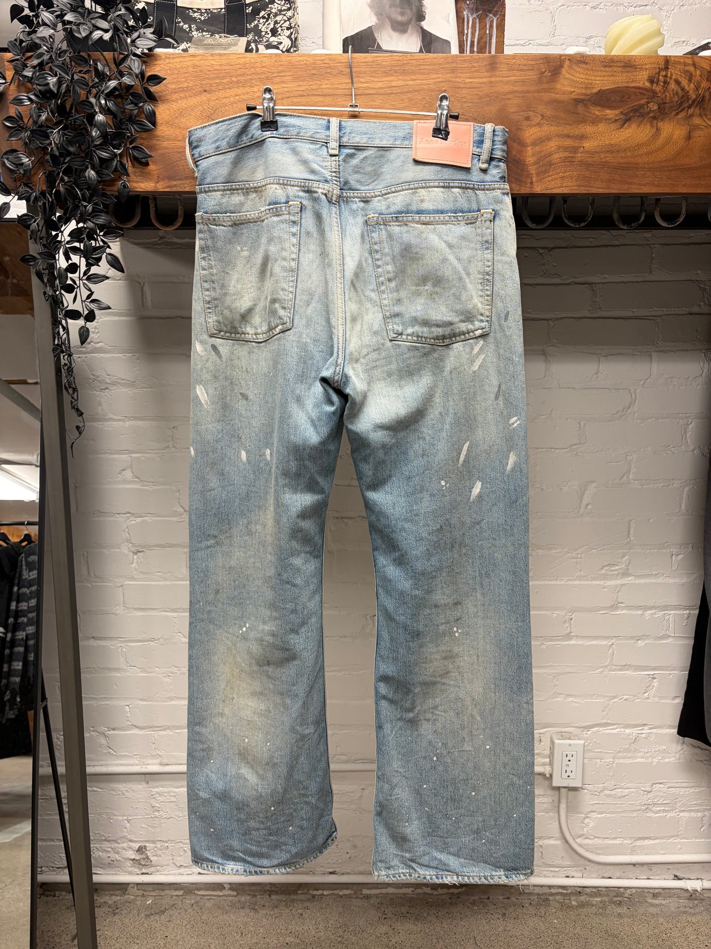 Acne Studios ‘Super Baggy’ Paint Splatter Wide Leg Denim