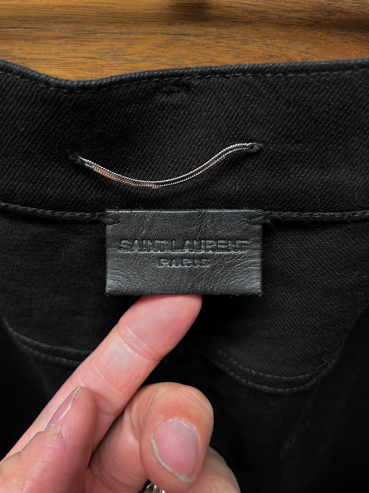 2020 Saint Laurent ‘D02’ Waxed Black Skinny Jeans