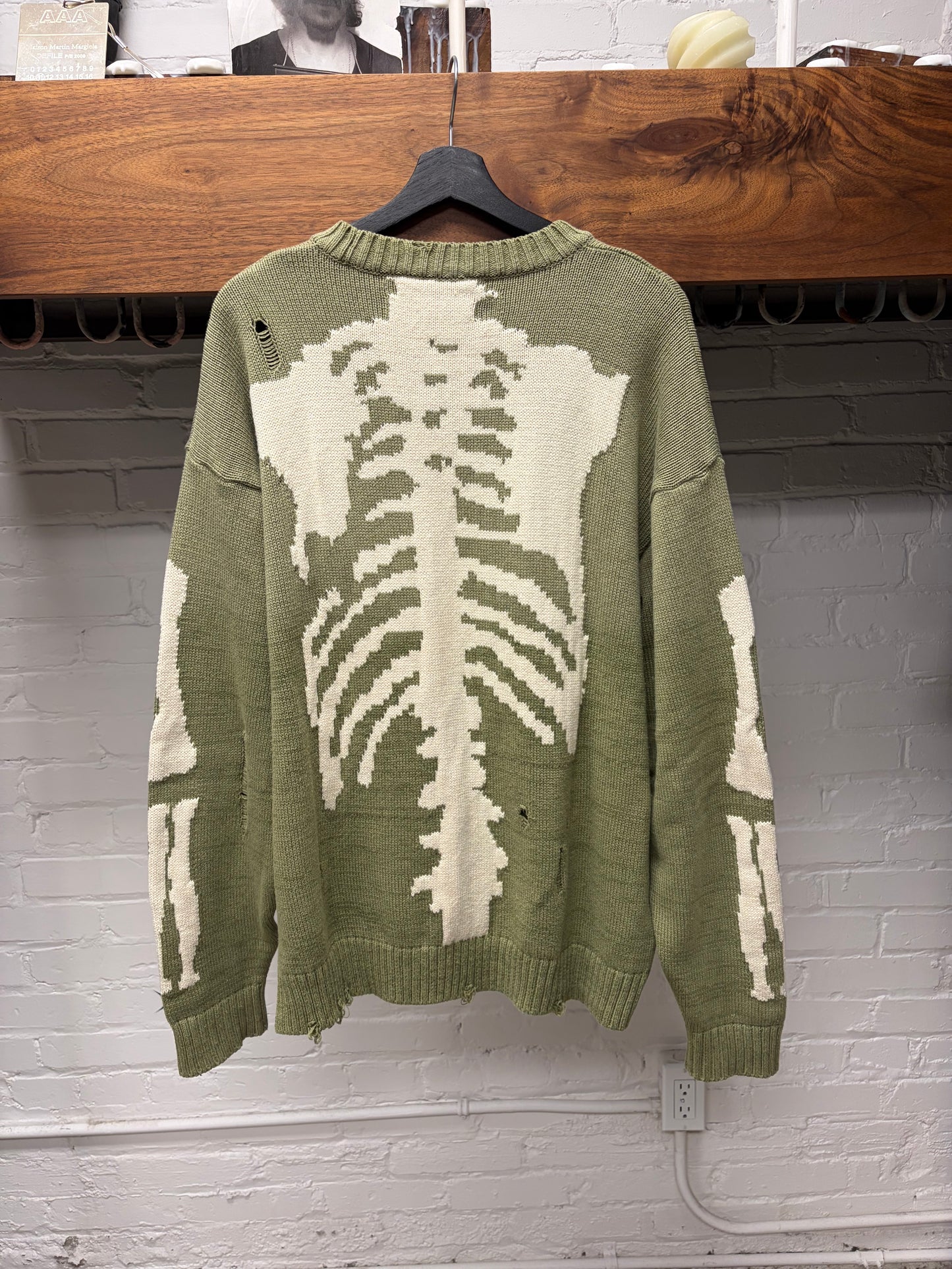 Kapital ‘5G’ Green Bone Knit Sweater