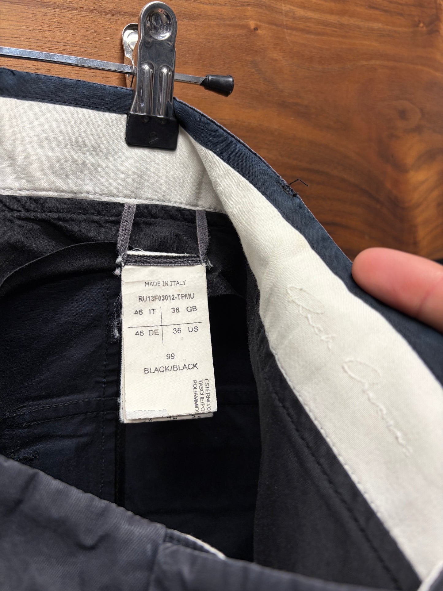 AW2014 Rick Owens ‘Memphis’ Black Patchwork Panelled Pants