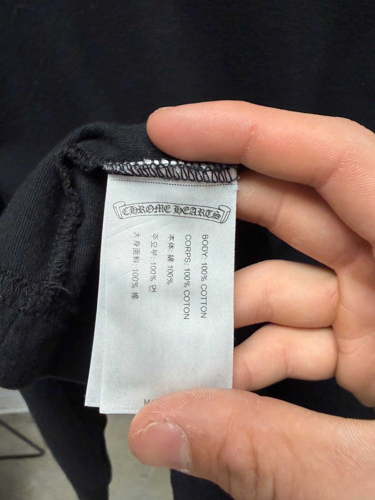 Chrome Hearts ‘Script Logo’ Black On Black Long Sleeve Shirt