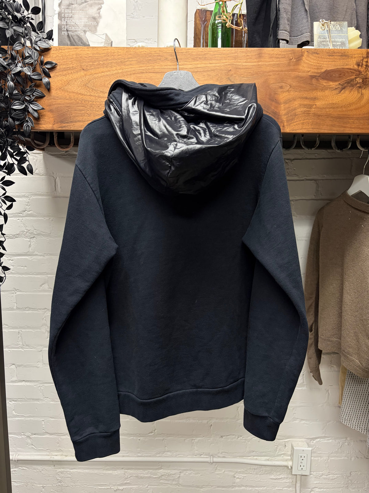 AW2007 Raf Simons ‘Alien Zip’ Black Cotton Double Hood Quarter Zip Hoodie