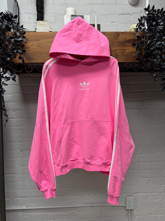 SS2023 Balenciaga x Adidas Pink ‘3-Stripe’ Pullover Hoodie