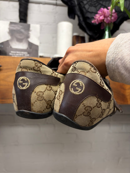 Gucci Canvas Monogram ‘Cycling’ Velcro Strap Low Top Sneakers