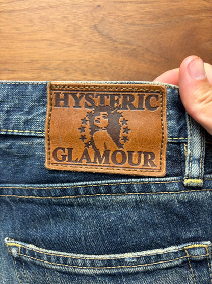 Hysteric Glamour ‘See No Evil’ Studded Blue Dirt Wash Skinny Jeans