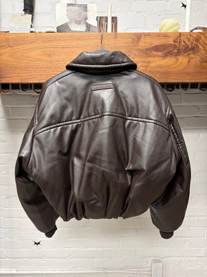 Acne Studios Padded Brown Coated Bomber Jacket