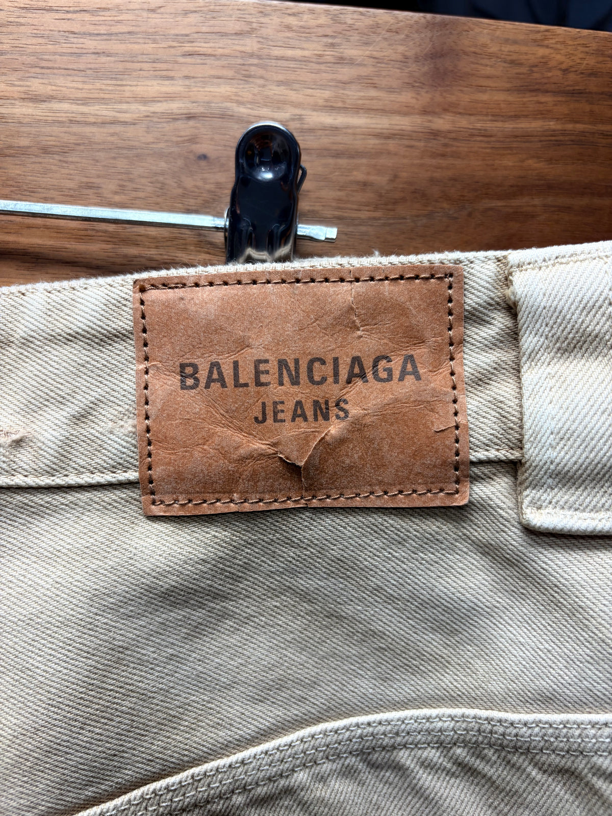 2025 Balenciaga Two Tone ‘Double Knee’ Carpenter Wide Leg Denim
