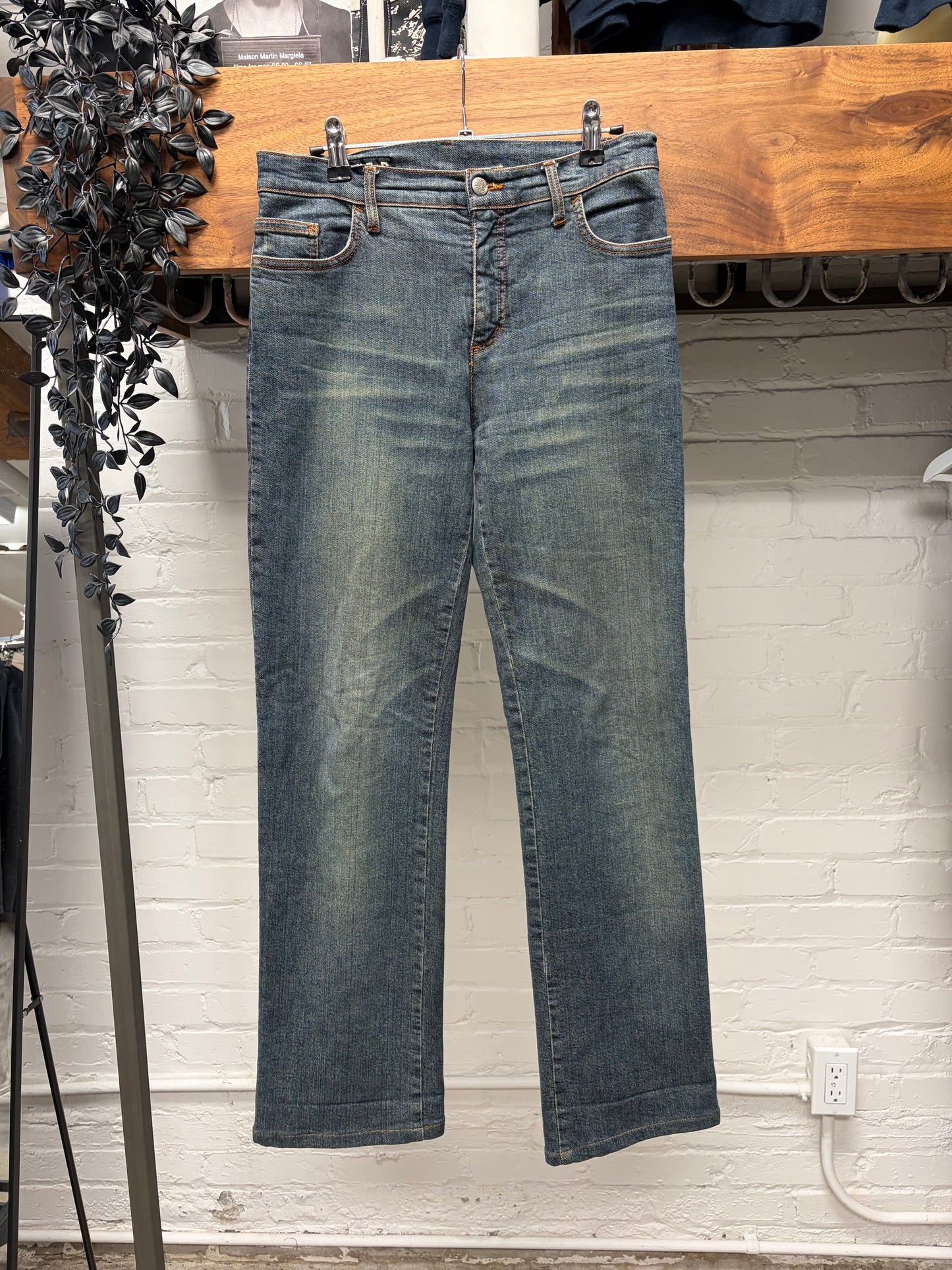 Jean Paul Gautier Washed Blue Bootcut Skinny Jeans