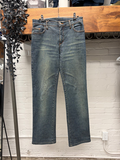 Jean Paul Gautier Washed Blue Bootcut Skinny Jeans