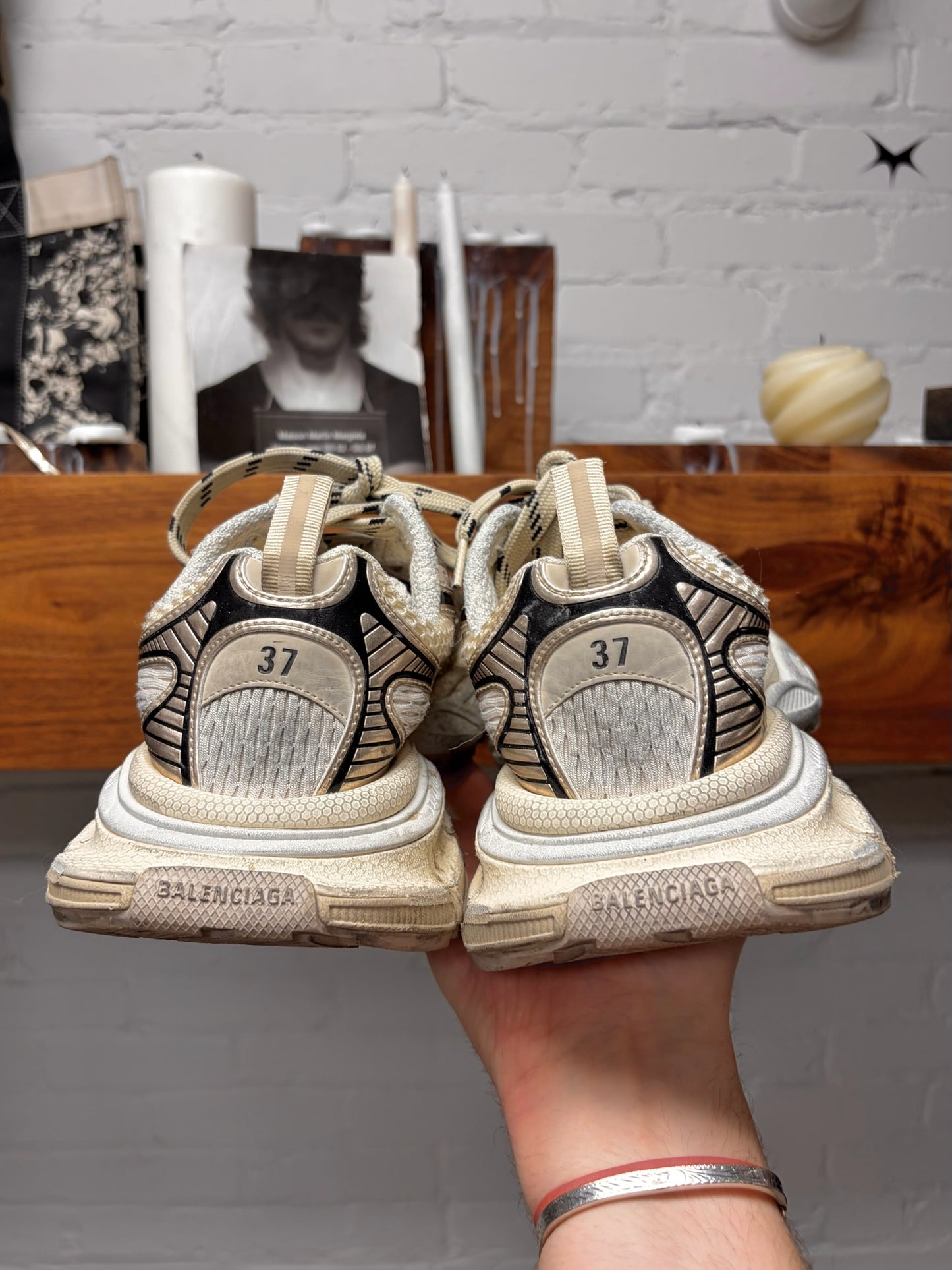 Balenciaga ‘3XL’ Cream/Tan Oversized Low Top Athletic Sneakers