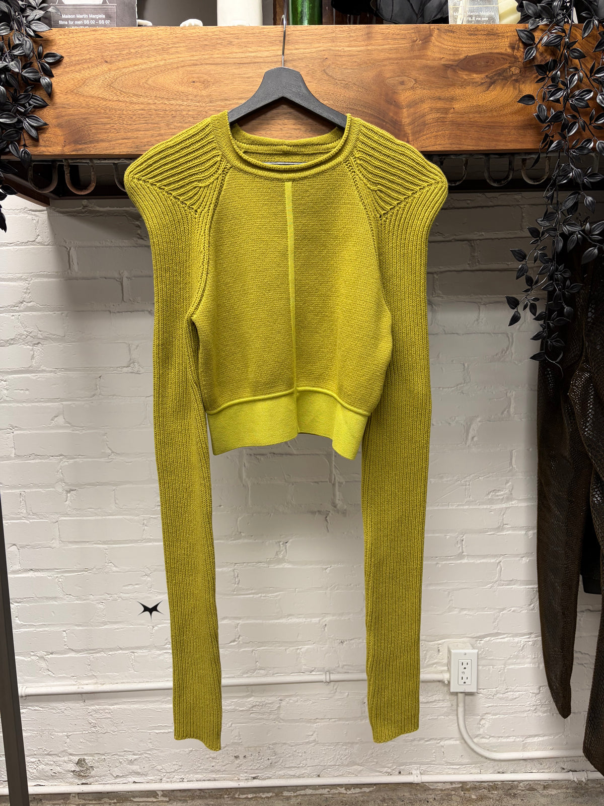 AW2023 Rick Owens ‘Luxor’ Acid Cashmere/Wool ‘Tec Shoulder’ Knit Sweater