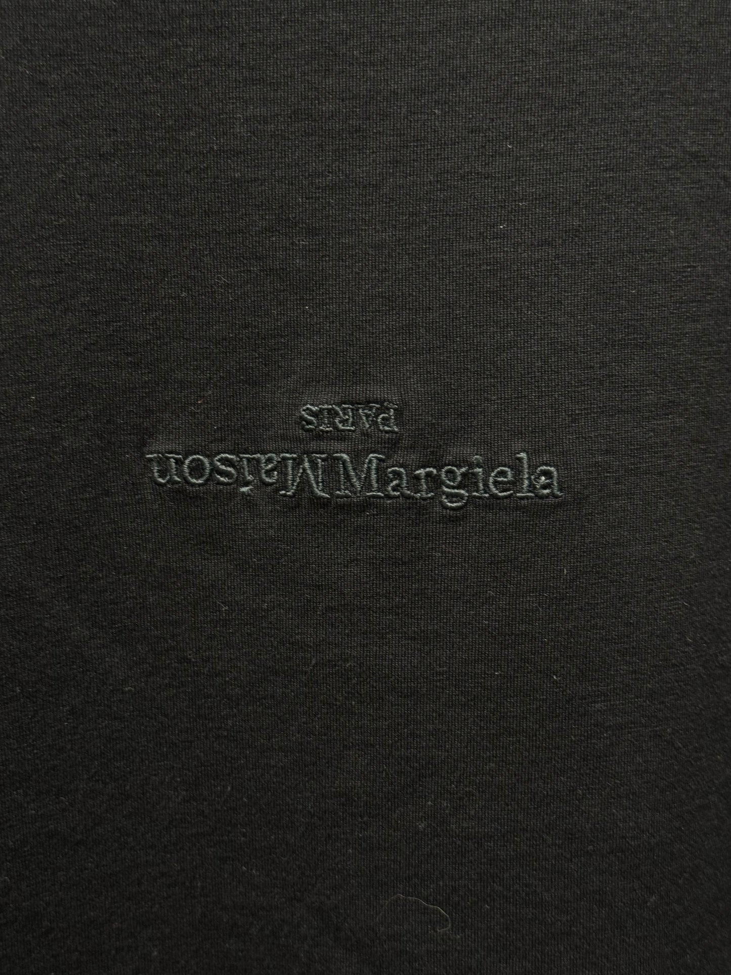 Maison Margiela Embroidered Logo Black Cotton T-Shirt